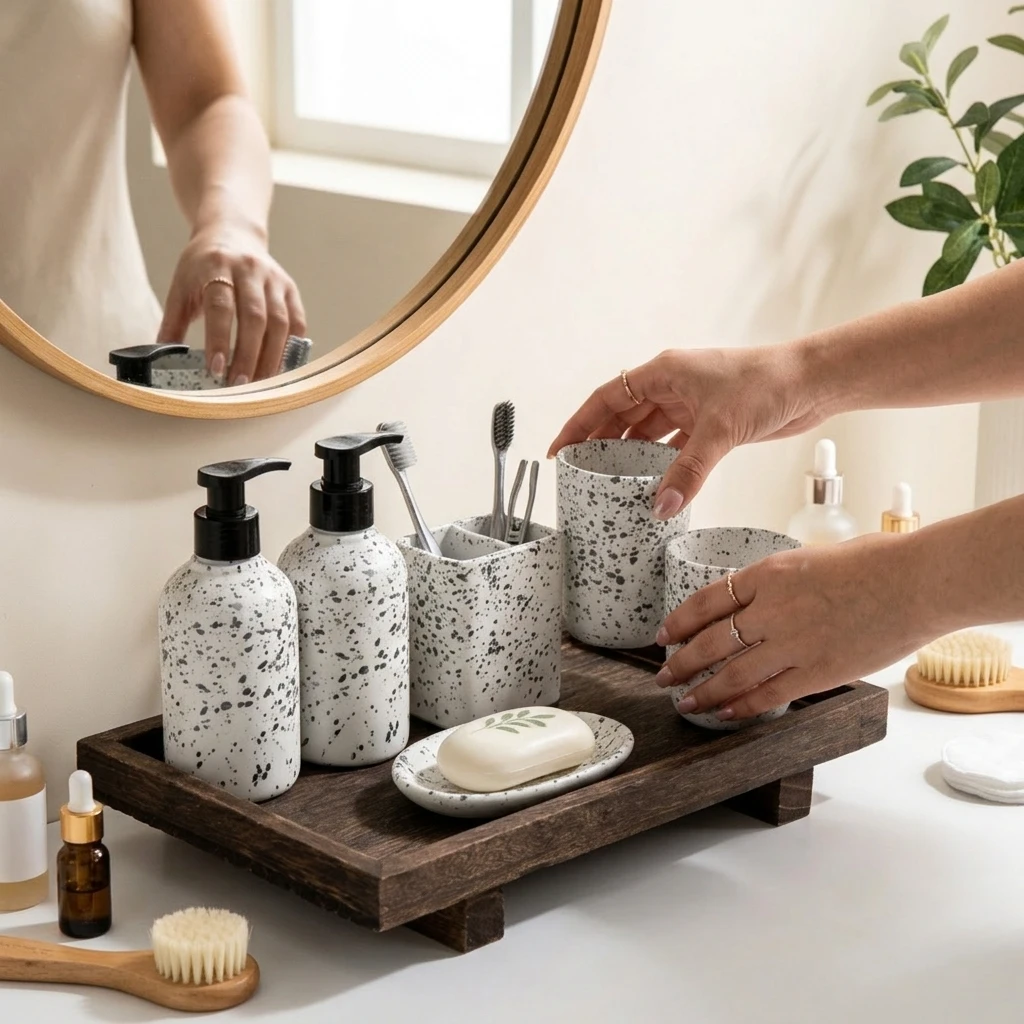 Retro Wooden Desk Storage Tray - Home Edit Bathroom Storage review and price
