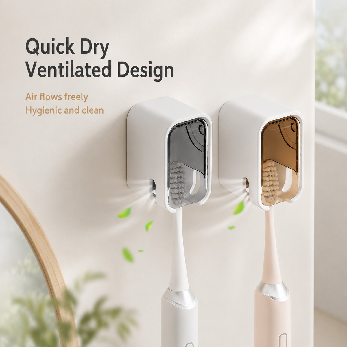 1/2PCS Wall Mounted Toothbrush - Home Edit Bathroom Storage review and price